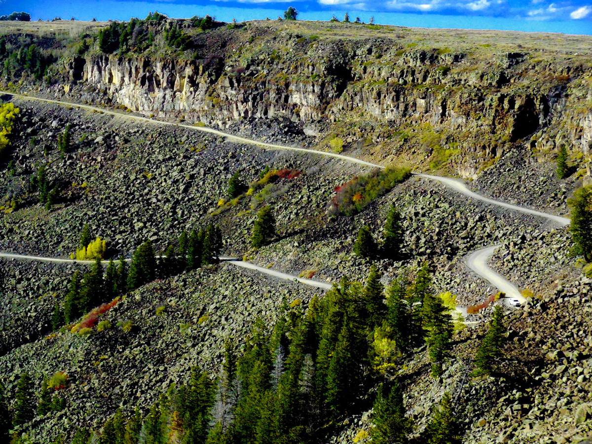 Road On Basalt Cliff